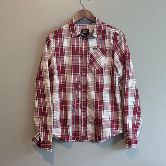Lee Size Boys XL 18-20 Red Plaid Shirt Western Style LS Extra Large Button Up - Picture 1 of 4